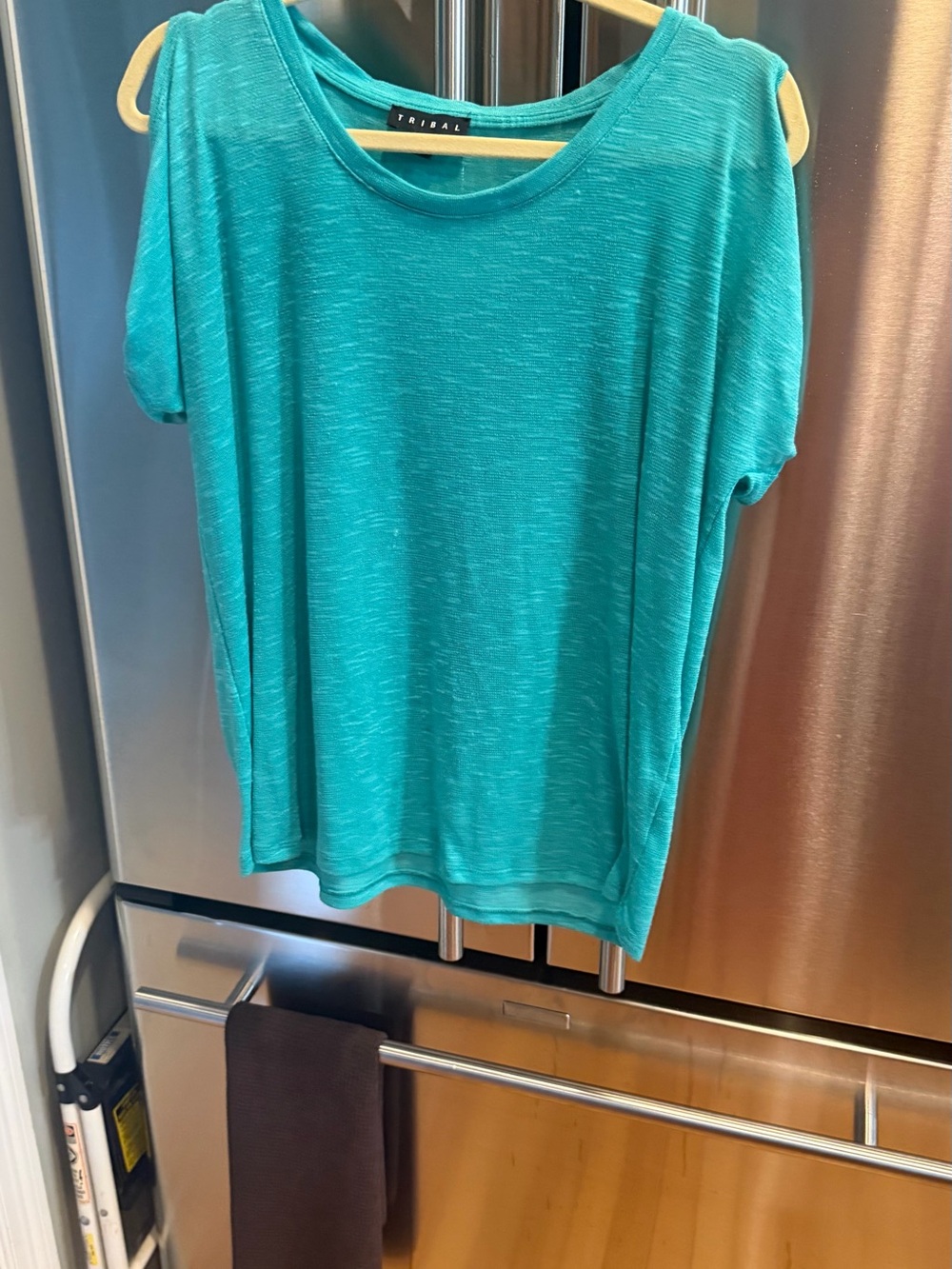 Tribal Teal Short-Sleeve Scoop Neck Top